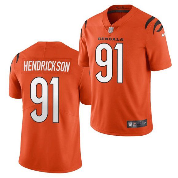 Men Cincinnati Bengals #91 Trey Hendrickson Nike Orange Game NFL Jersey->cincinnati bengals->NFL Jersey